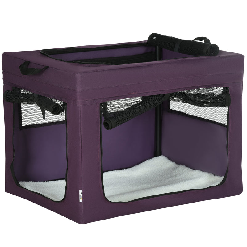 Dog Carrier Bag Portable Cat Carrier Foldable Dog Bag for Miniature and Small Dogs, 69 x 51 x 51 cm, Purple