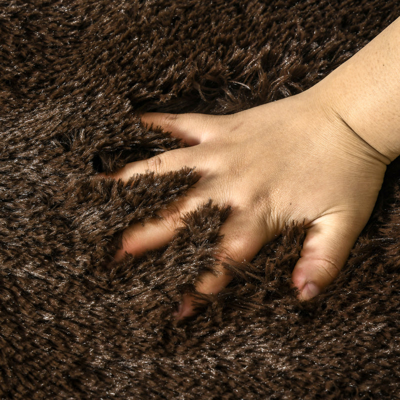 Brown Fluffy Rug, Shaggy Area Rugs Carpet for Living Room, Bedroom, Dining Room, 120x200 cm