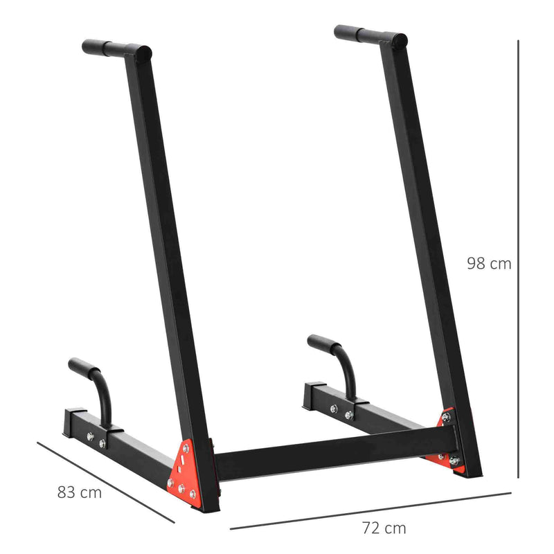Dip Stand Station, Heavy Duty Upper Body Workout Equipment, Angled Grips, Tricep Dips, Pull-Ups, Push-Ups for Home, Gym, Office, Black