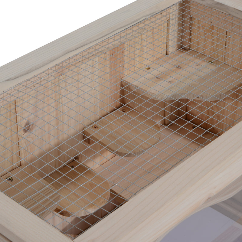 Wooden Hamster Cage Small Animal House Pets at Home, 60 x 35 x 42 cm
